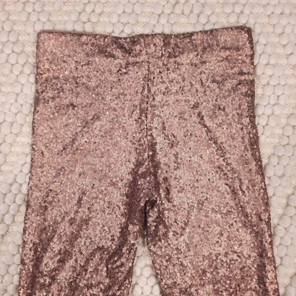 Bronze Shiny Sequin Pants Sz Small - Picture 7 of 8